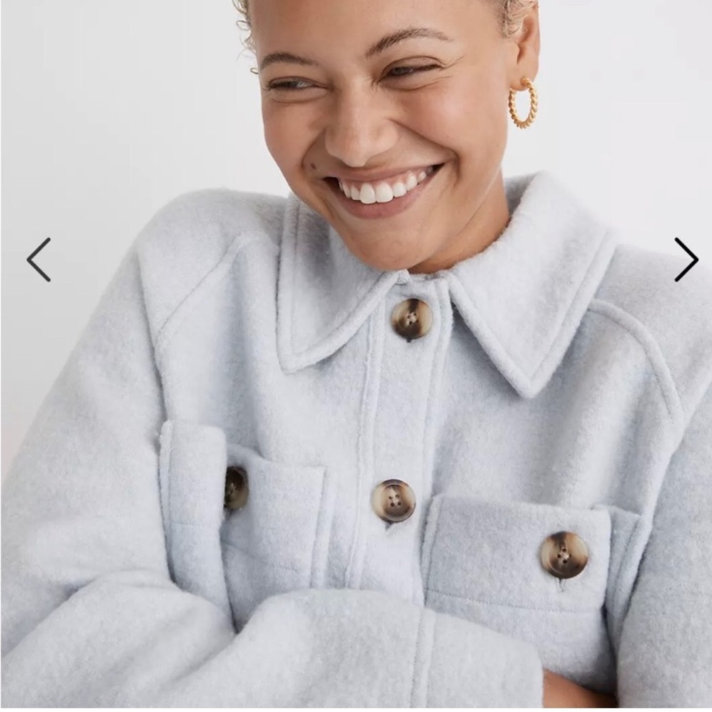 Madewell Cropped Boiled Wool Shirt Jacket